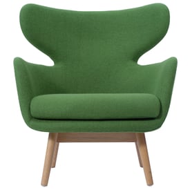 Devana Fabric Accent Chair Natural Legs, Forest Green