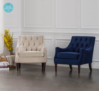 Marlene Fabric Tufted Accent Chairs in Velvet