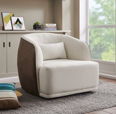 Steward Fabric Swivel Chair in Squarespace Gray