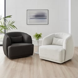 Steward Fabric Swivel Accent Chairs