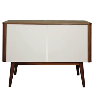 Napolitano Small Cabinet Walnut and White Napolitano Small Cabinet Walnut and White
