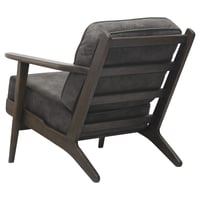 Albert Fabric Accent Chair Dark Brown Frame, Pewter Hide
