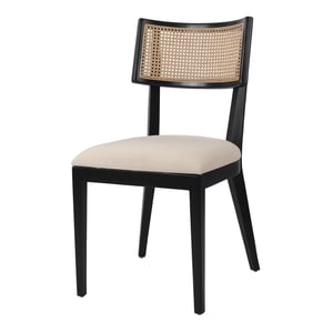 Virgo Rattan Dining Chair, Black/ Natural 