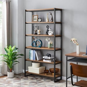 Anderson KD 6 Tier Bookcase, Gliese Brown