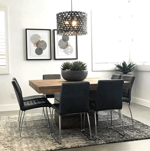 Black Chairs Dramatic Dining Room