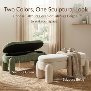 Bowden chenille storage bench by NPD Furniture