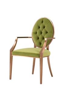 Tiara Fabric Tufted Arm Chair in Royal Olive - NewPacificDirect-Building A654